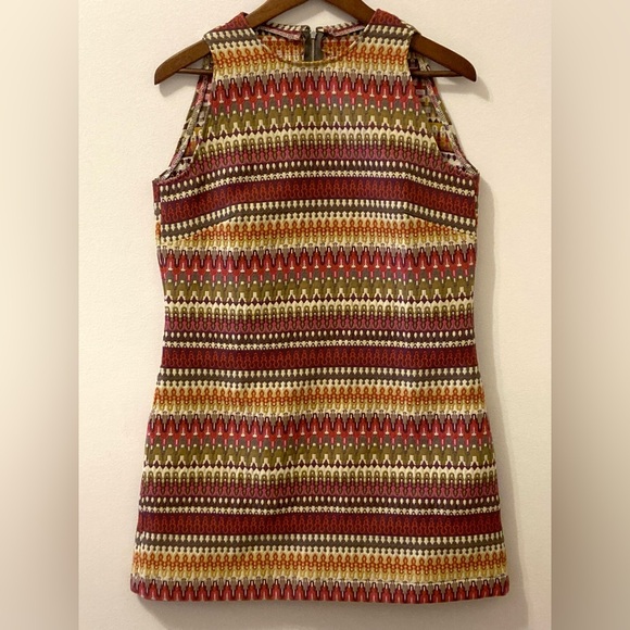 A-line sleeveless mini dress.  70’s style.  Beautiful colors! - Picture 1 of 7
